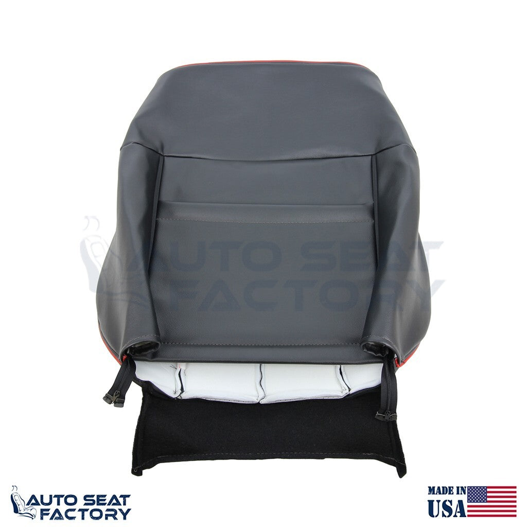 2011 - 2014 Ford F-150 PASSENGER Top Perforated Black Seat Cover w/ Red Piping - OEM-Style Replacement Seat Cover