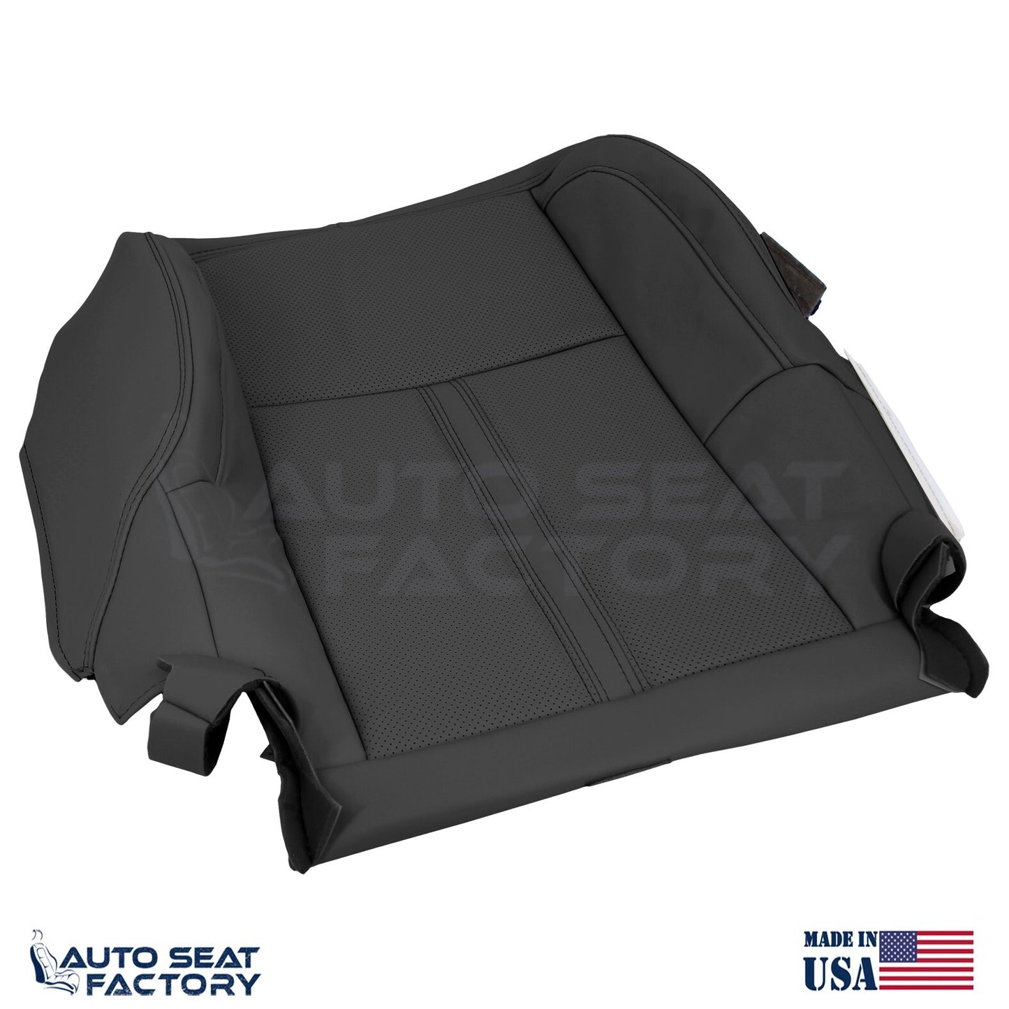 Fits 2009 - 2012 Lincoln MKS Bottom PASSENGER Black Vinyl Seat Cover, Perforated - OEM-Style Replacement Seat Cover