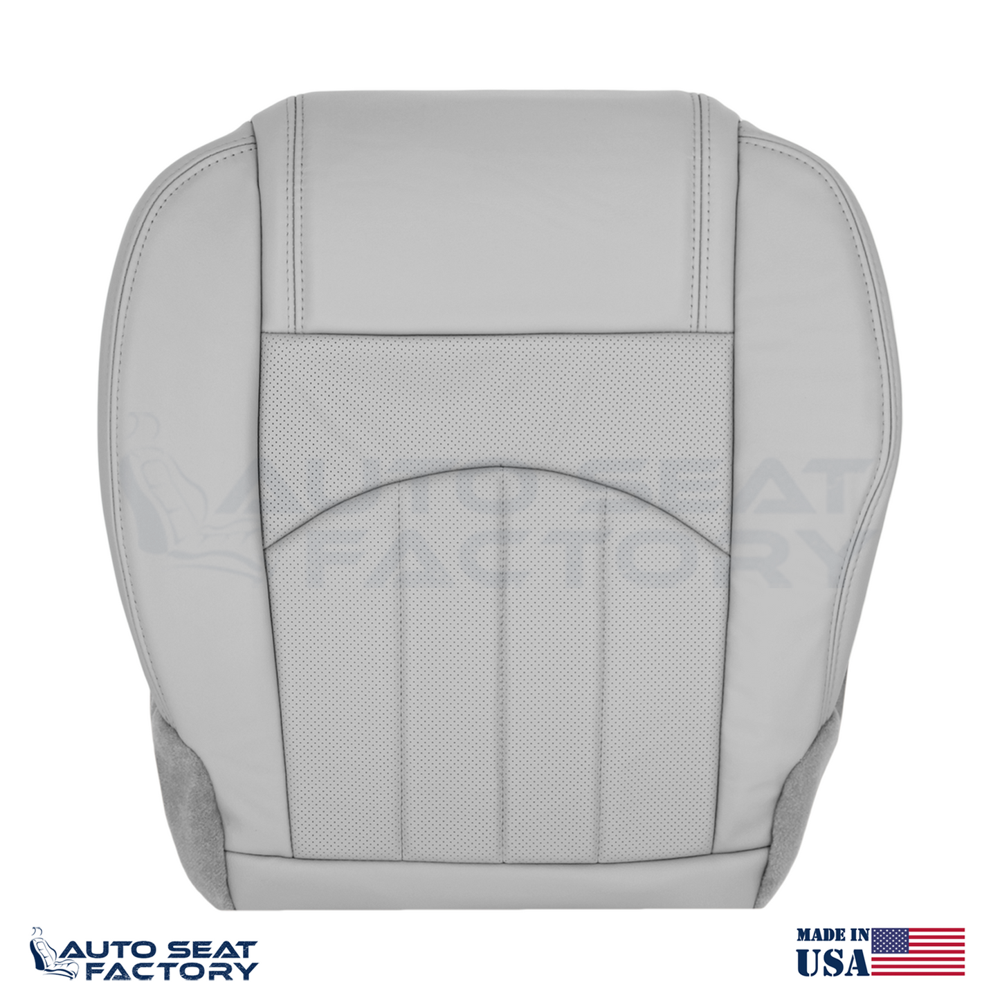 For 2013 - 2017 GMC Acadia Perforated PASSENGER Bottom Titanium Vinyl Seat Cover - OEM-Style Replacement Seat Cover