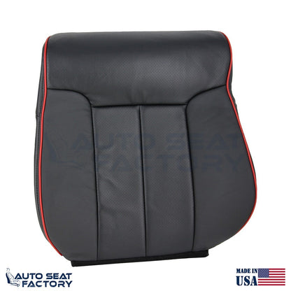 2011 - 2014 Ford F-150 PASSENGER Top Perforated Black Seat Cover w/ Red Piping - OEM-Style Replacement Seat Cover