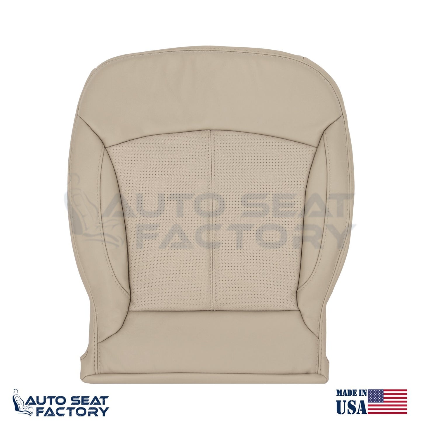 Fits 2010 - 2013 Buick LaCrosse Left & Right Tan Leather Seat Covers, PERFORATED - OEM-Style Replacement Seat Cover