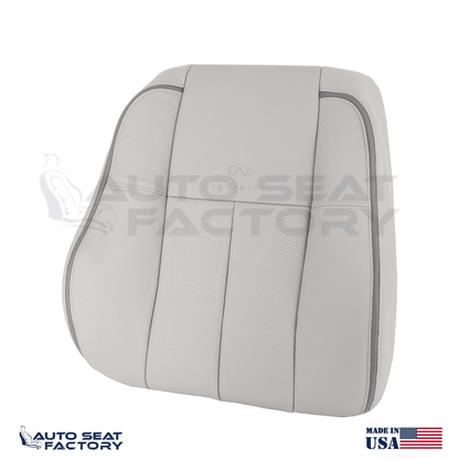 2006 - 2010 Fits Infiniti M45 M35 Driver Gray Leather Seat Covers, Perf. 2PCS - OEM-Style Replacement Seat Cover