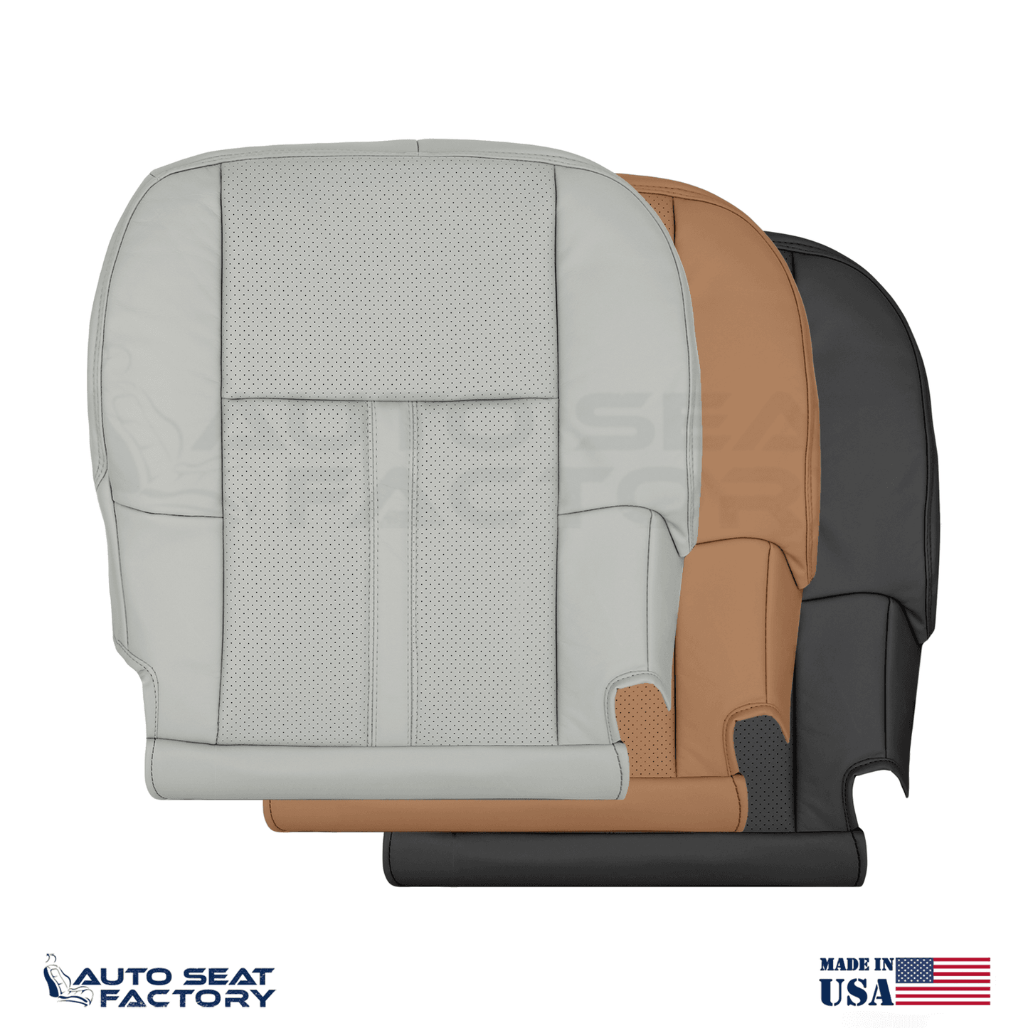 Fits 2010 - 2019 Lincoln MKT Driver Side Bottom Leather Seat Cover, Perforated - OEM-Style Replacement Seat Cover