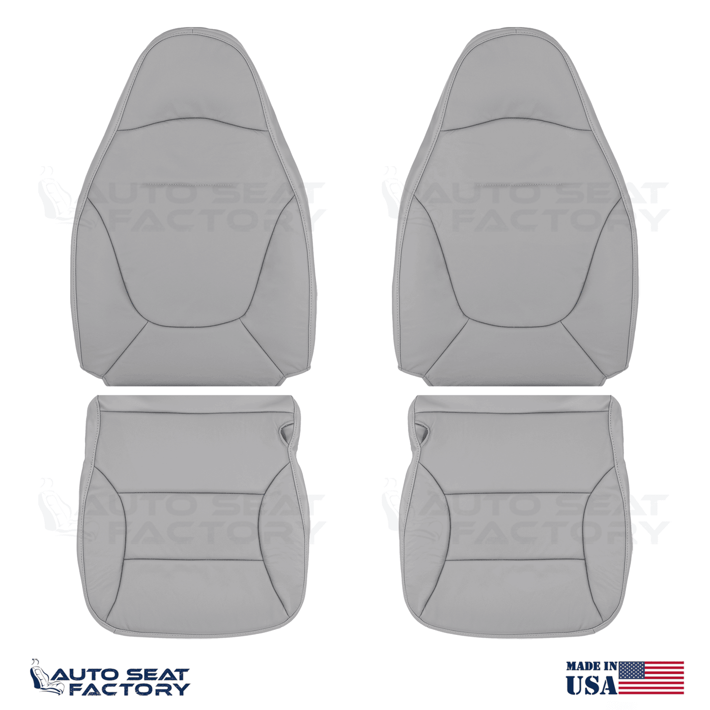 Fits 1997 - 2001 Ford Expedition Front Gray Leather Replacement Seat Covers - OEM-Style Replacement Seat Cover