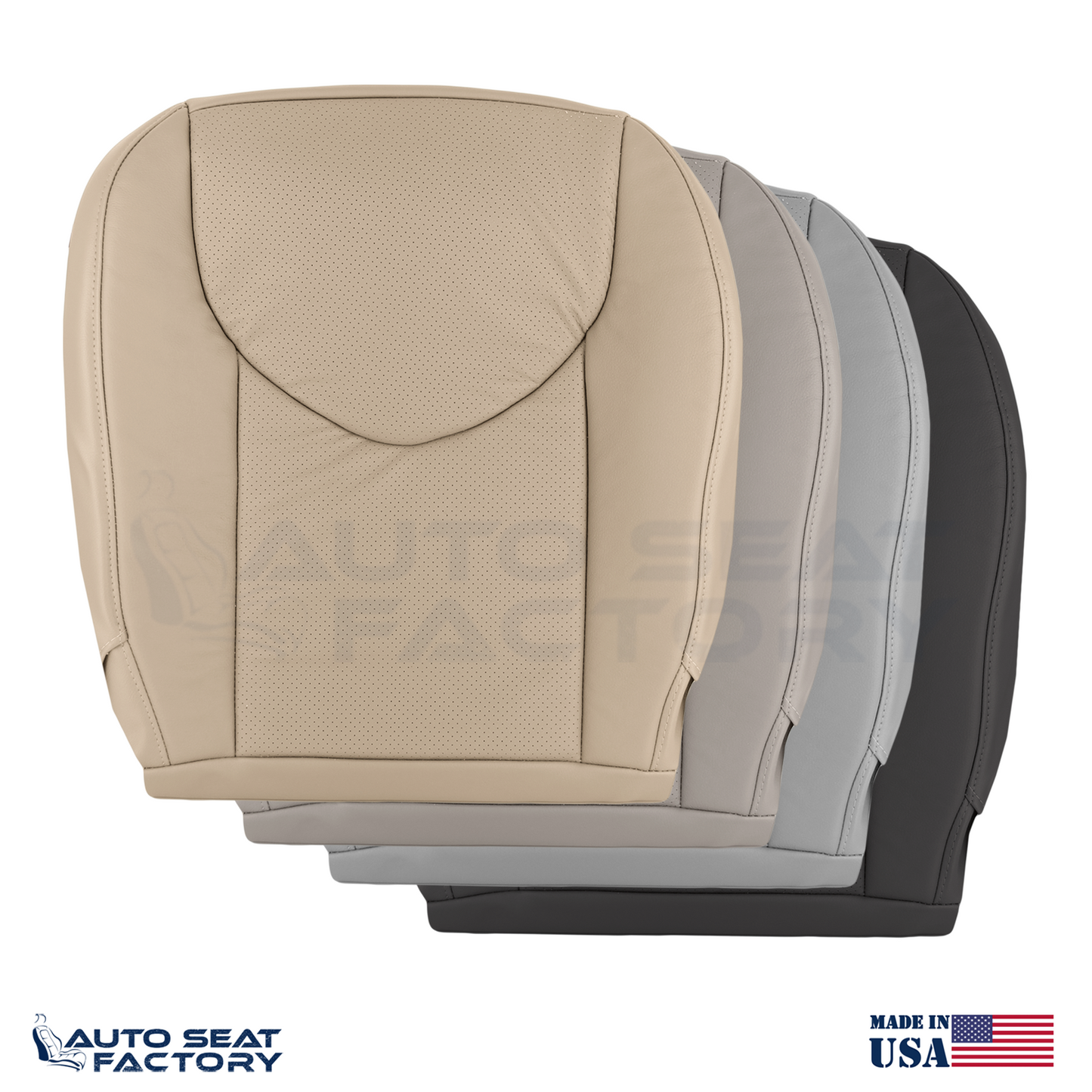 2006 - 2008 Fits Toyota RAV4 Perforated Driver Bottom Taupe Vinyl Seat Cover - OEM-Style Replacement Seat Cover
