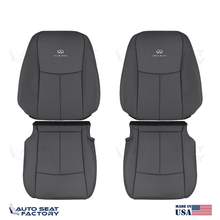2014 - 2020 Fits Infiniti Q50 LEFT & RIGHT Black Leather SOLID Seat Covers 4PCS - OEM-Style Replacement Seat Cover
