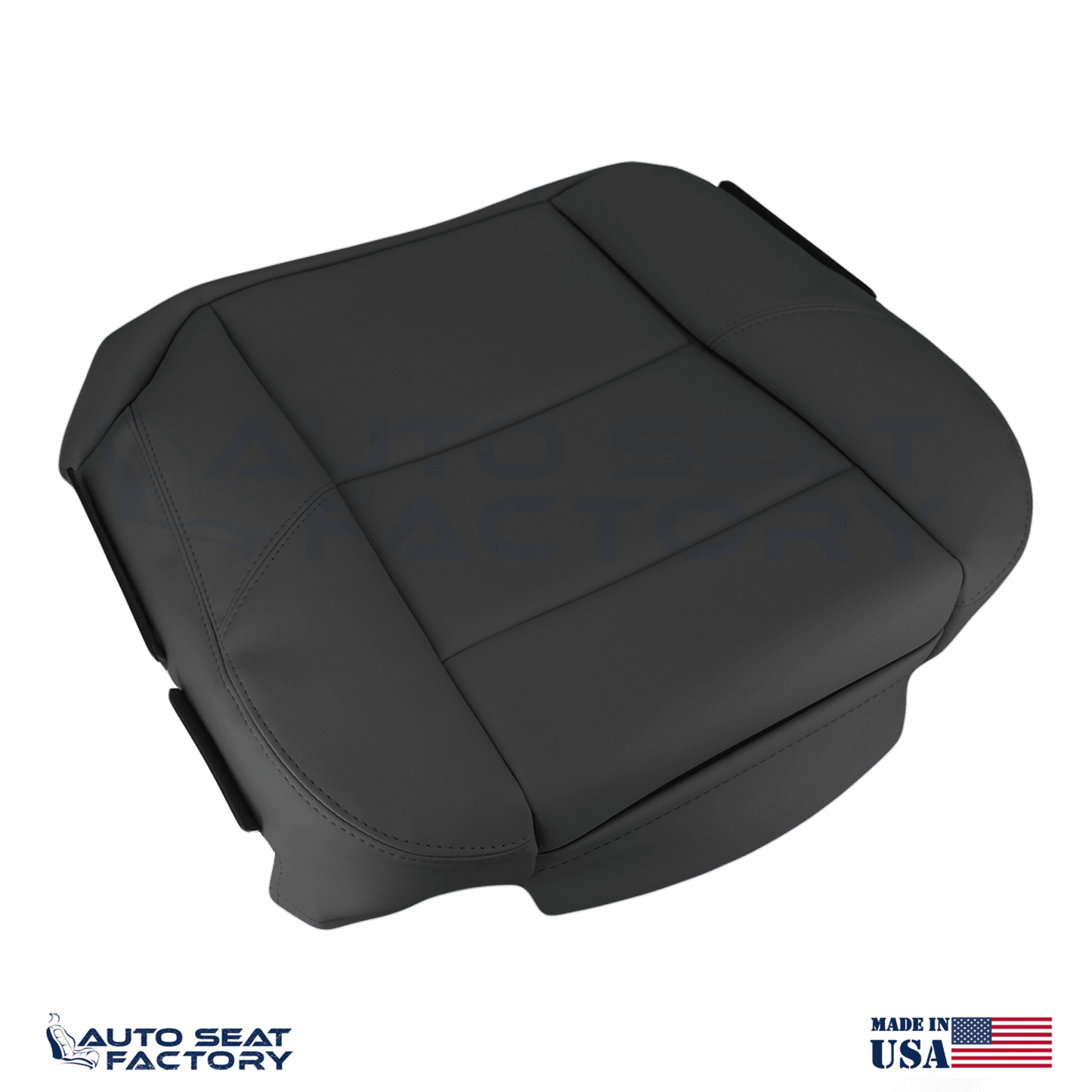 Fits 2007 - 2010 Volvo C70 Front PASSENGER Bottom Black Leather Seat Cover - OEM-Style Replacement Seat Cover