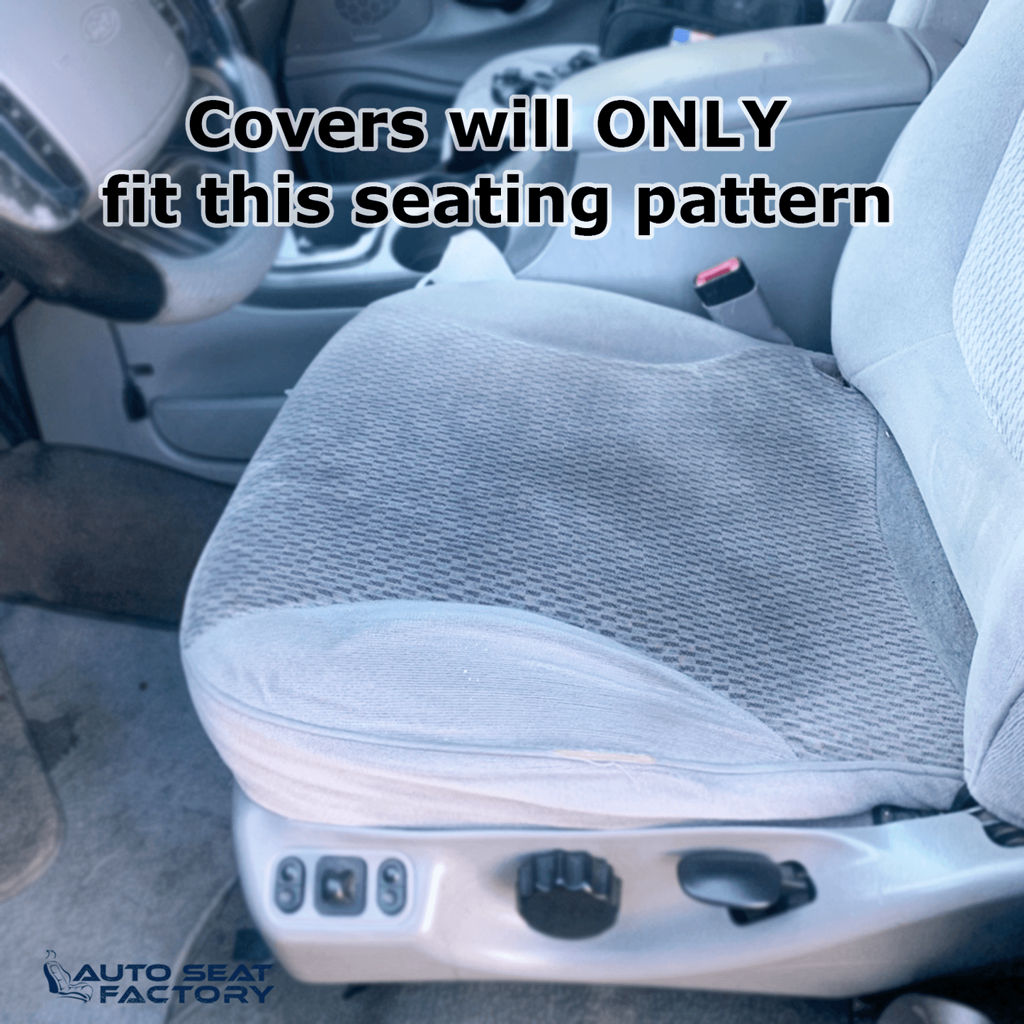 Fits 1997 - 2001 Ford Expedition Front Tan Leather Replacement Seat Covers - OEM-Style Replacement Seat Cover