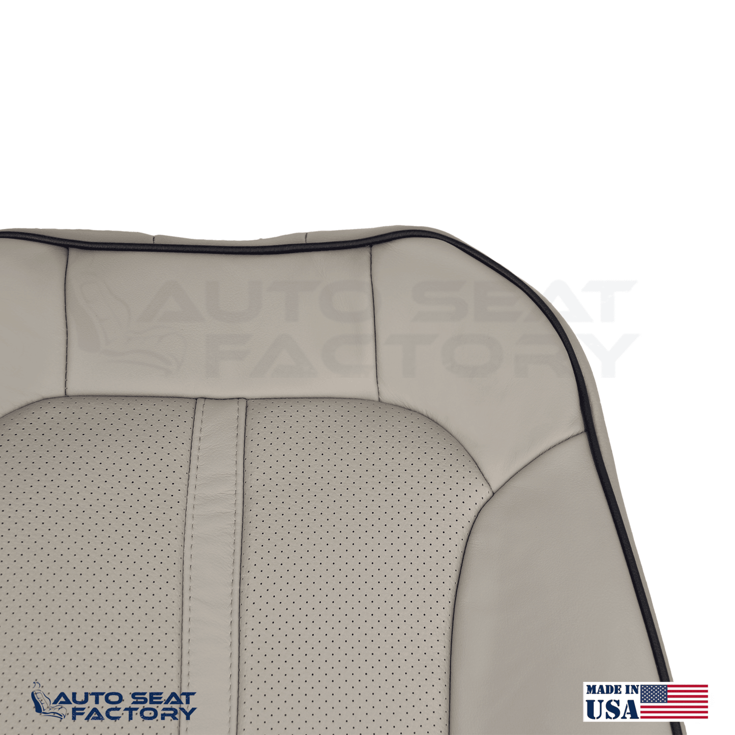 2011 - 2015 Lincoln MKX Perforated Driver Top Med Light Stone Vinyl Seat Cover - OEM-Style Replacement Seat Cover