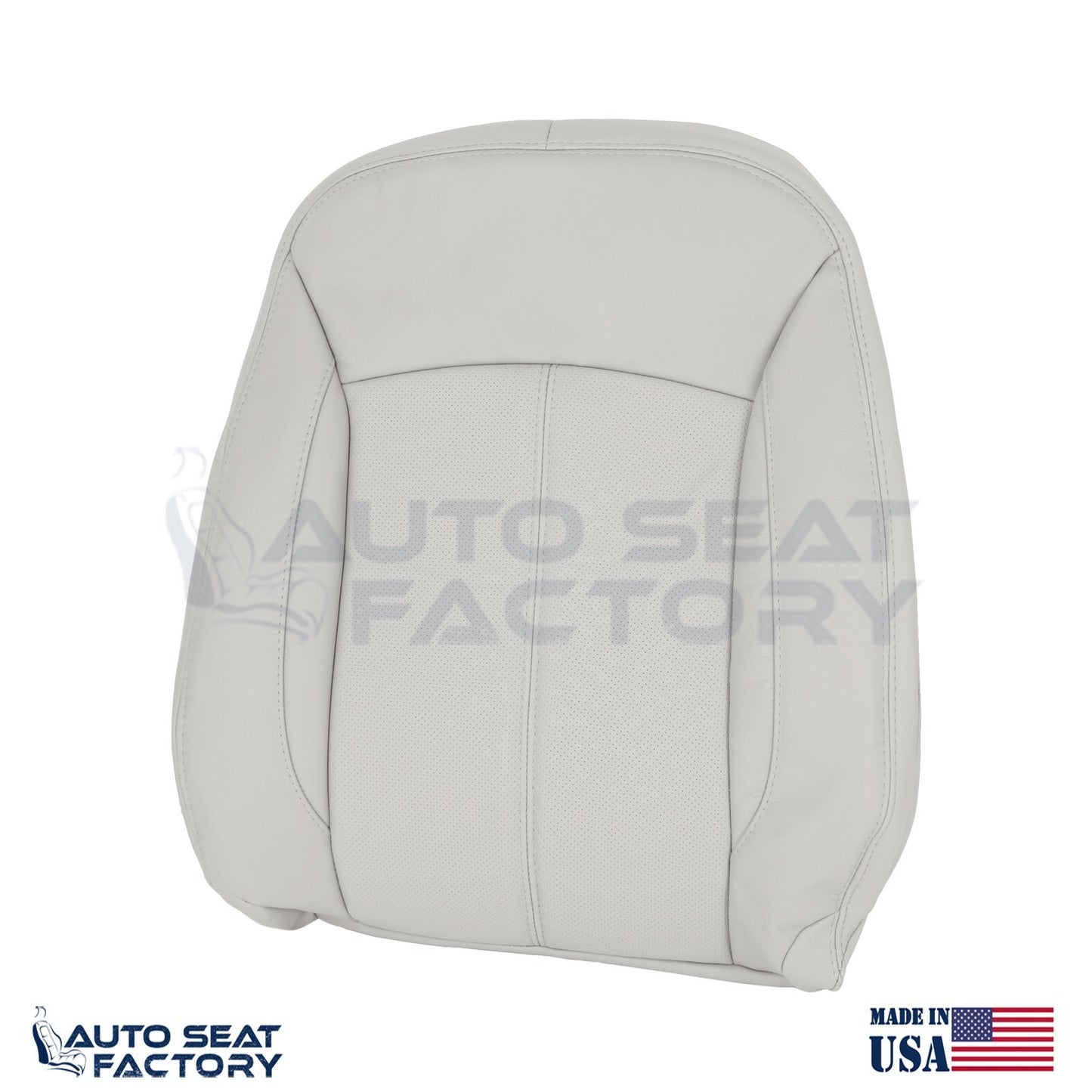 Fits 2010 - 2013 Buick LaCrosse Left & Right Top Gray Leather Seat Covers, Perf. - OEM-Style Replacement Seat Cover