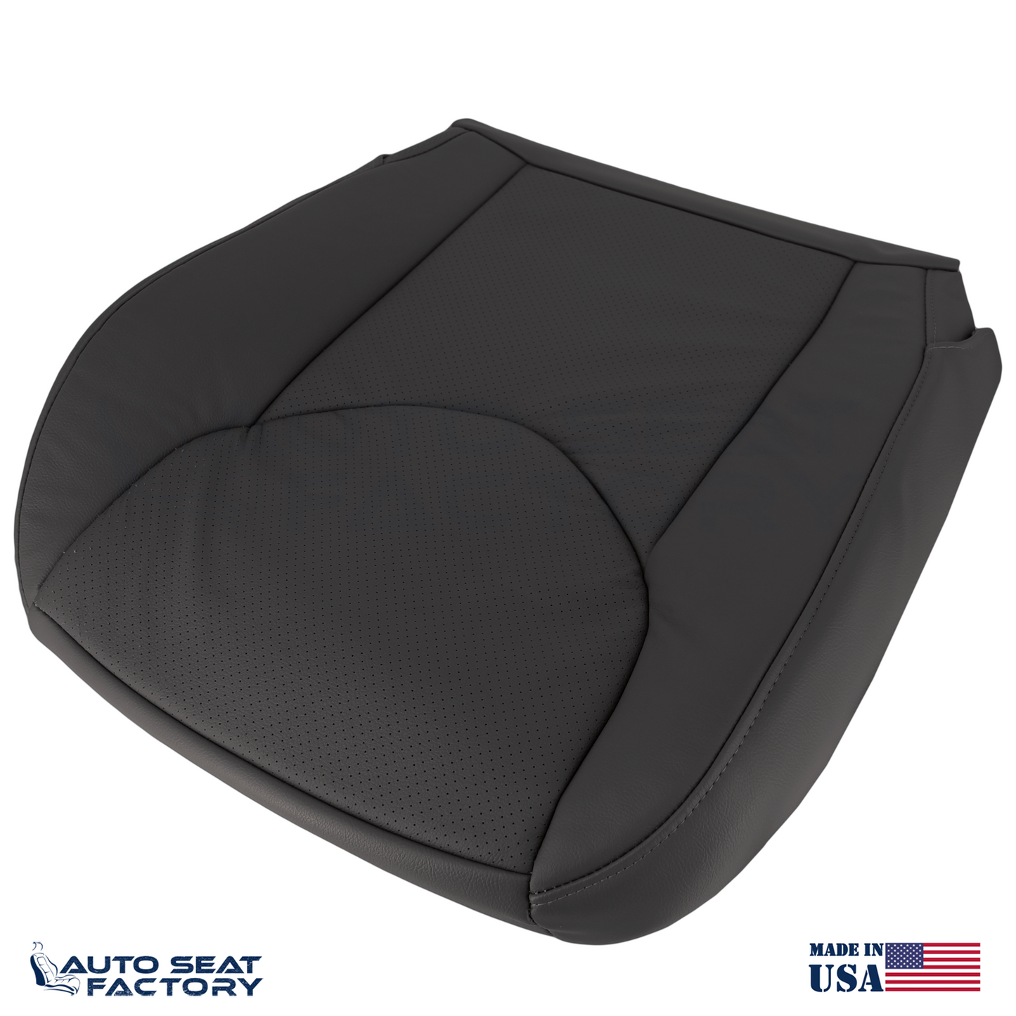 2006 - 2012 Fits Toyota RAV4 Perforated PASSENGER Black Vinyl Seat Covers 2PCS - OEM-Style Replacement Seat Cover