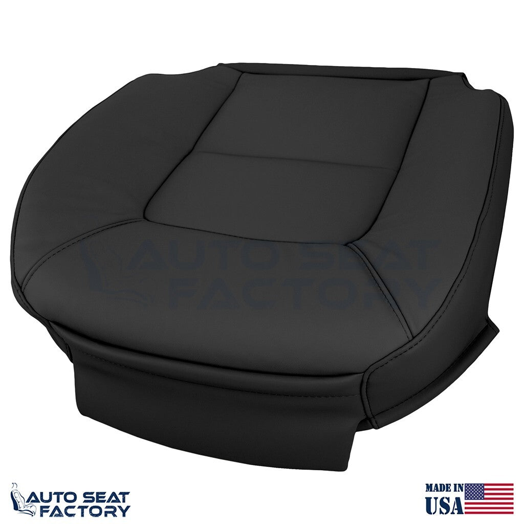 Replacement Fits 2007 - 2016 Volvo S80 Driver Bottom Black Leather Seat Cover - OEM-Style Replacement Seat Cover