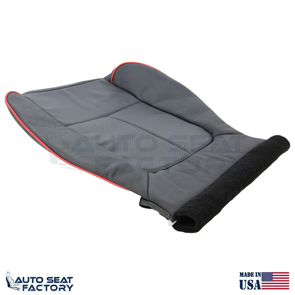 2011 - 2014 Ford F-150 PASSENGER Lower Perforated Black Seat Cover w/ Red Piping - OEM-Style Replacement Seat Cover