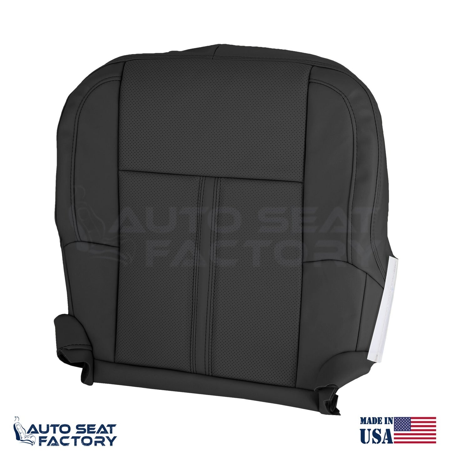 Fits 2009 - 2012 Lincoln MKS Bottom PASSENGER Black Vinyl Seat Cover, Perforated - OEM-Style Replacement Seat Cover