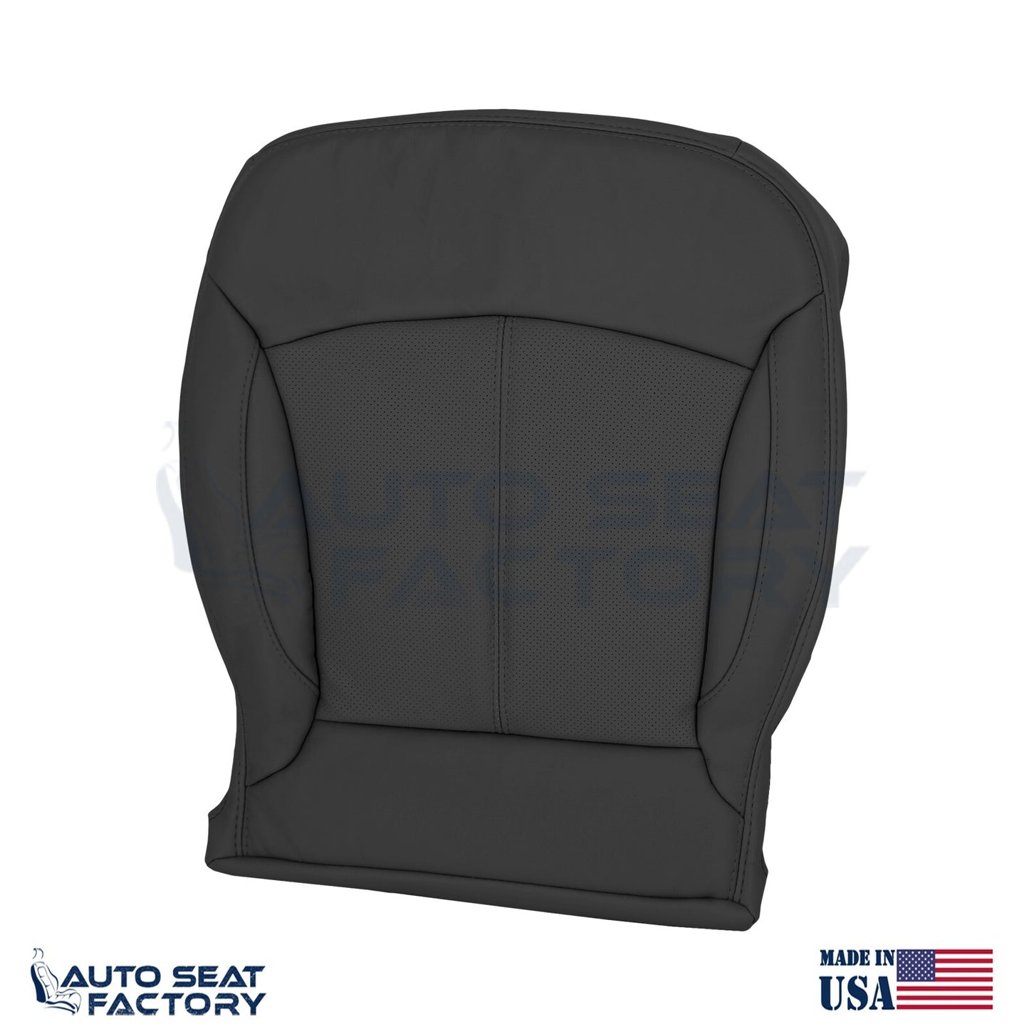 Fits 2010 -2013 Buick LaCrosse Left & Right Bottom Blk Leather Seat Covers, Perf - OEM-Style Replacement Seat Cover