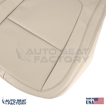 2009 - 2015 Fits Jaguar XF X2 Driver Bottom Tan Leather Seat Cover, Perforated - OEM-Style Replacement Seat Cover