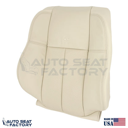 2006 - 2010 Fits Infiniti M45 M35 Front Top & Bottom Wheat Leather Covers, Perf. - OEM-Style Replacement Seat Cover