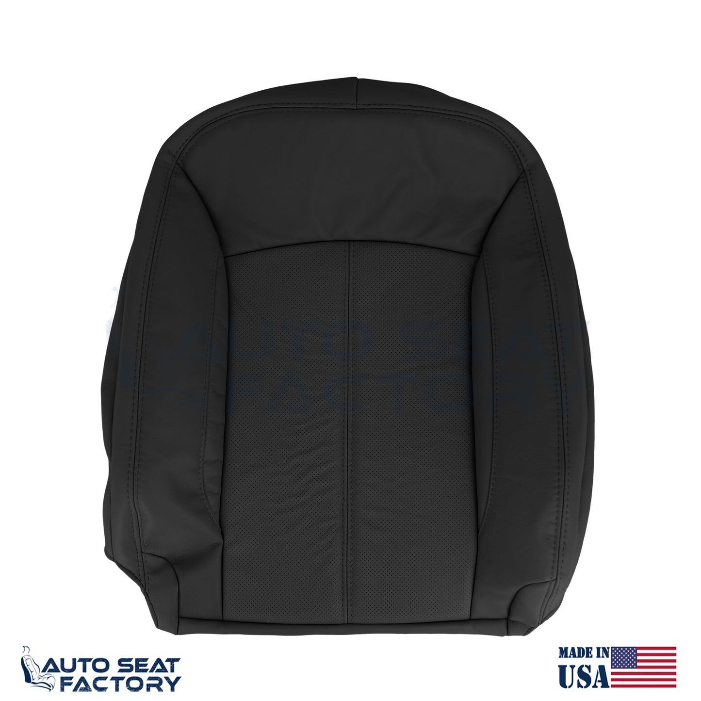 Fits 2010 - 2013 Buick LaCrosse RIGHT Top & Bottom Blk Vinyl Seat Covers, Perf. - OEM-Style Replacement Seat Cover