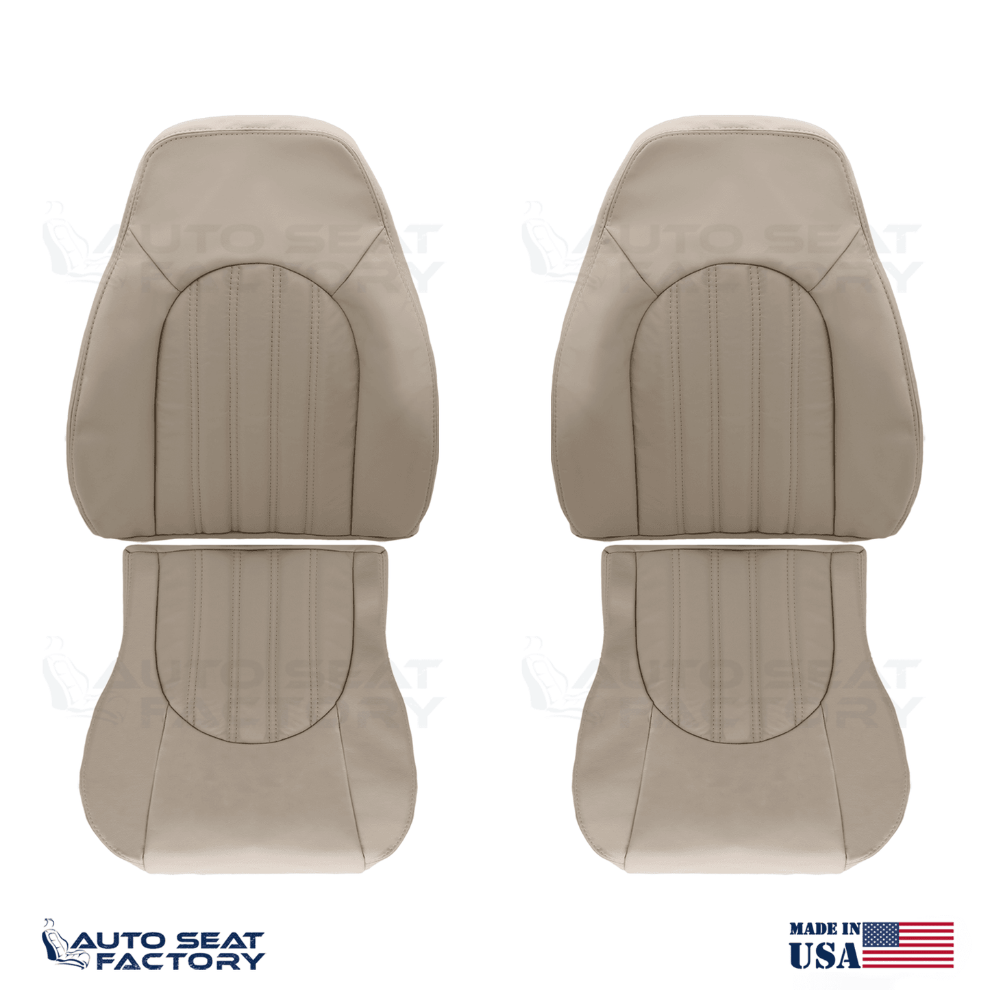 2001 - 2005 Fits Jaguar XK8 Driver & Passenger Cashmere SDZ Leather Seat Covers - OEM-Style Replacement Seat Cover
