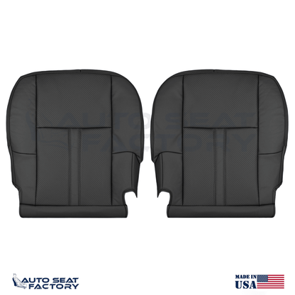 Fits 2010 - 2019 Lincoln MKT Driver & Passenger Black Leather Covers, Perforated - OEM-Style Replacement Seat Cover