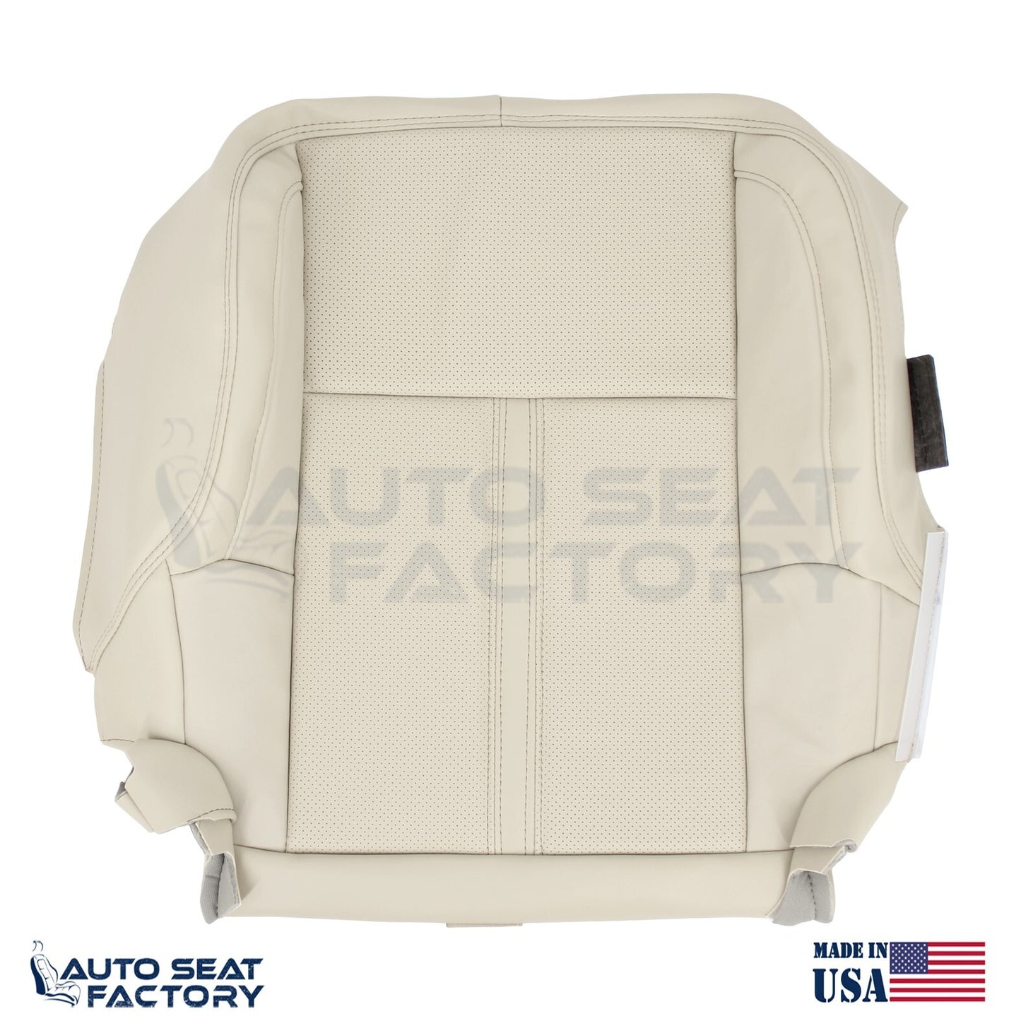 Fits 2009 - 2012 Lincoln MKS PASSENGER Lt Camel Vinyl Seat Cover, Perforated 2PC - OEM-Style Replacement Seat Cover