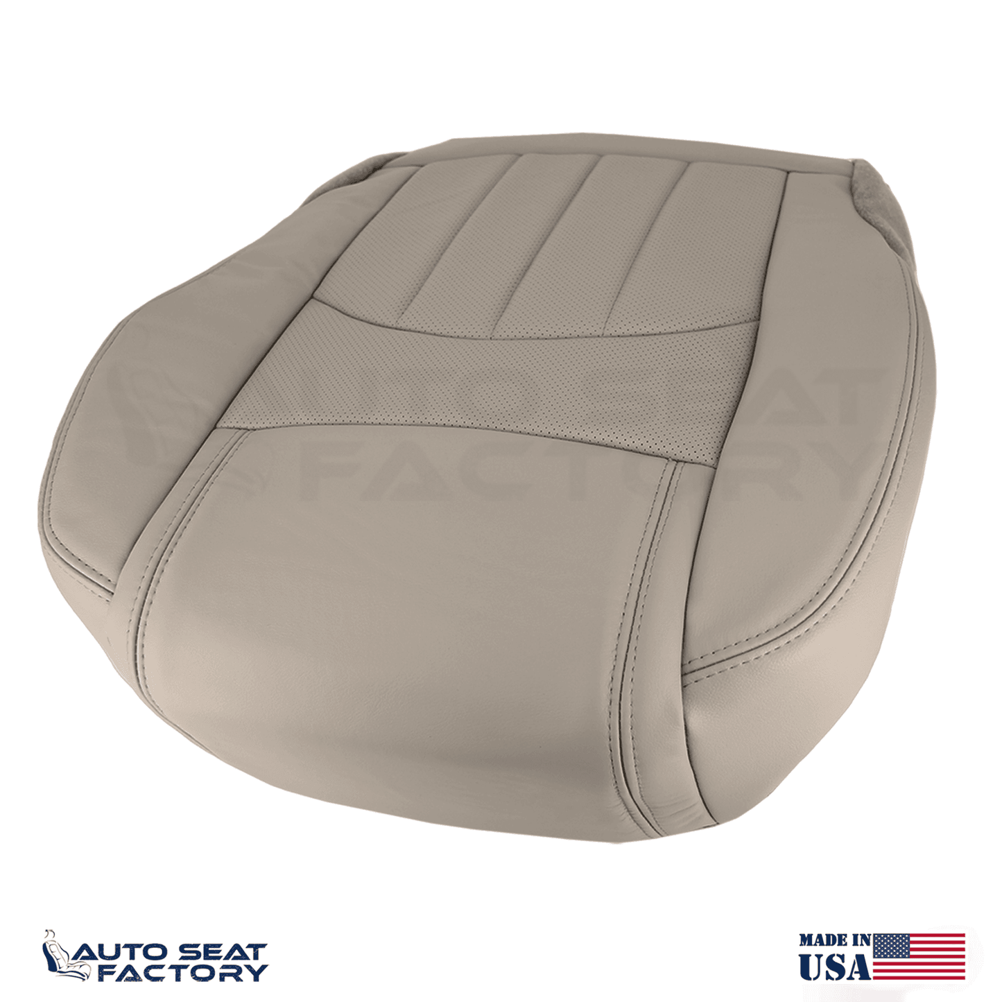 Fits 2013 - 2017 GMC Acadia Perforated Left & Right Bottom Dune Vinyl Seat Cover - OEM-Style Replacement Seat Cover