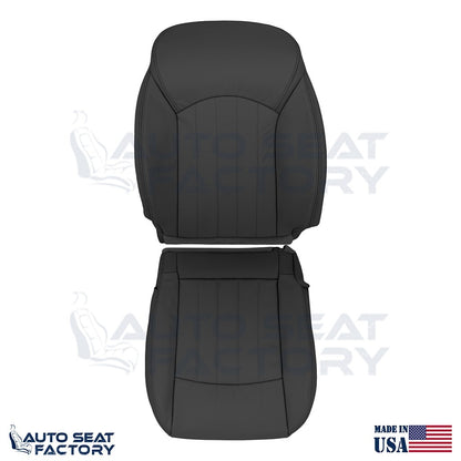 2014 - 2017 Fits Infiniti QX50 Driver Top & Bottom Black Leather Seat Covers - OEM-Style Replacement Seat Cover