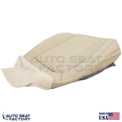 2003 2004 Fits Lincoln LS PASSENGER Lower Med Lt Stone Leather Seat Cover, Perf. - OEM-Style Replacement Seat Cover