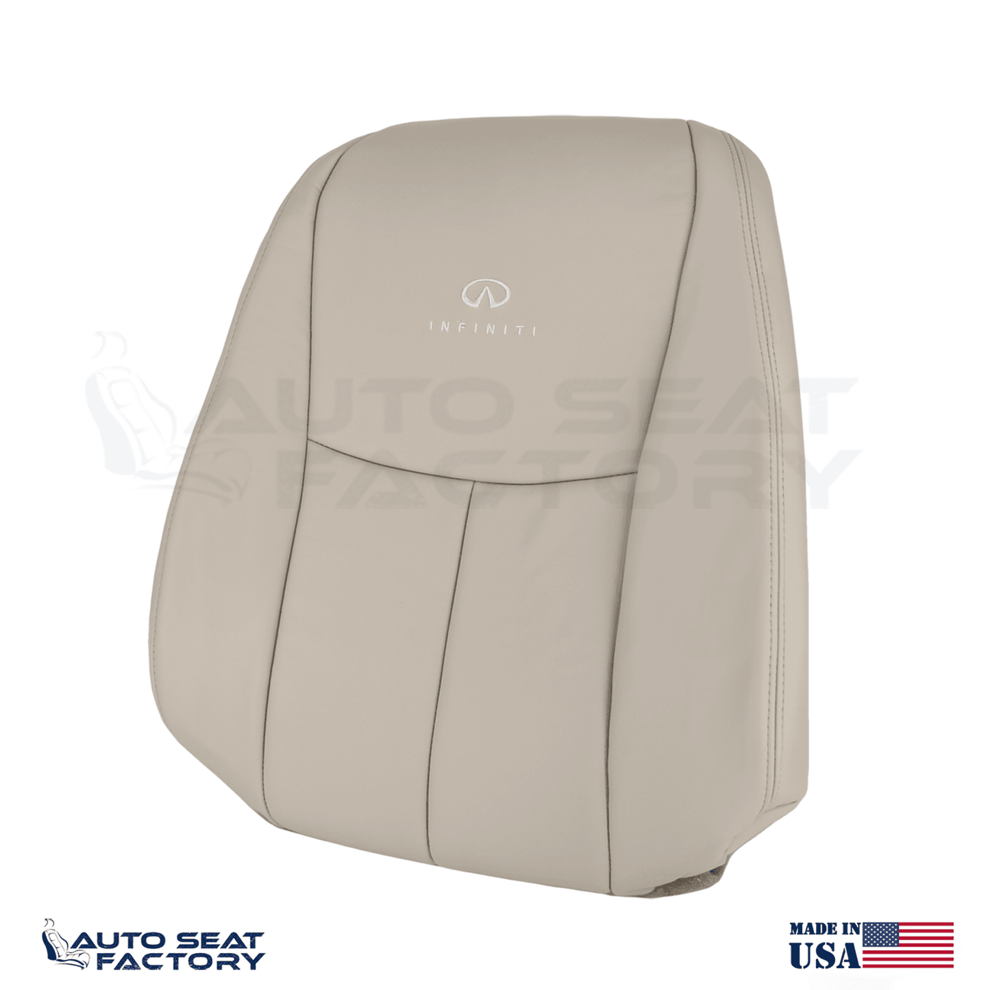 2014 - 2020 Fits Infiniti Q50 LEFT & RIGHT Wheat Vinyl SOLID Seat Covers 4PCS - OEM-Style Replacement Seat Cover