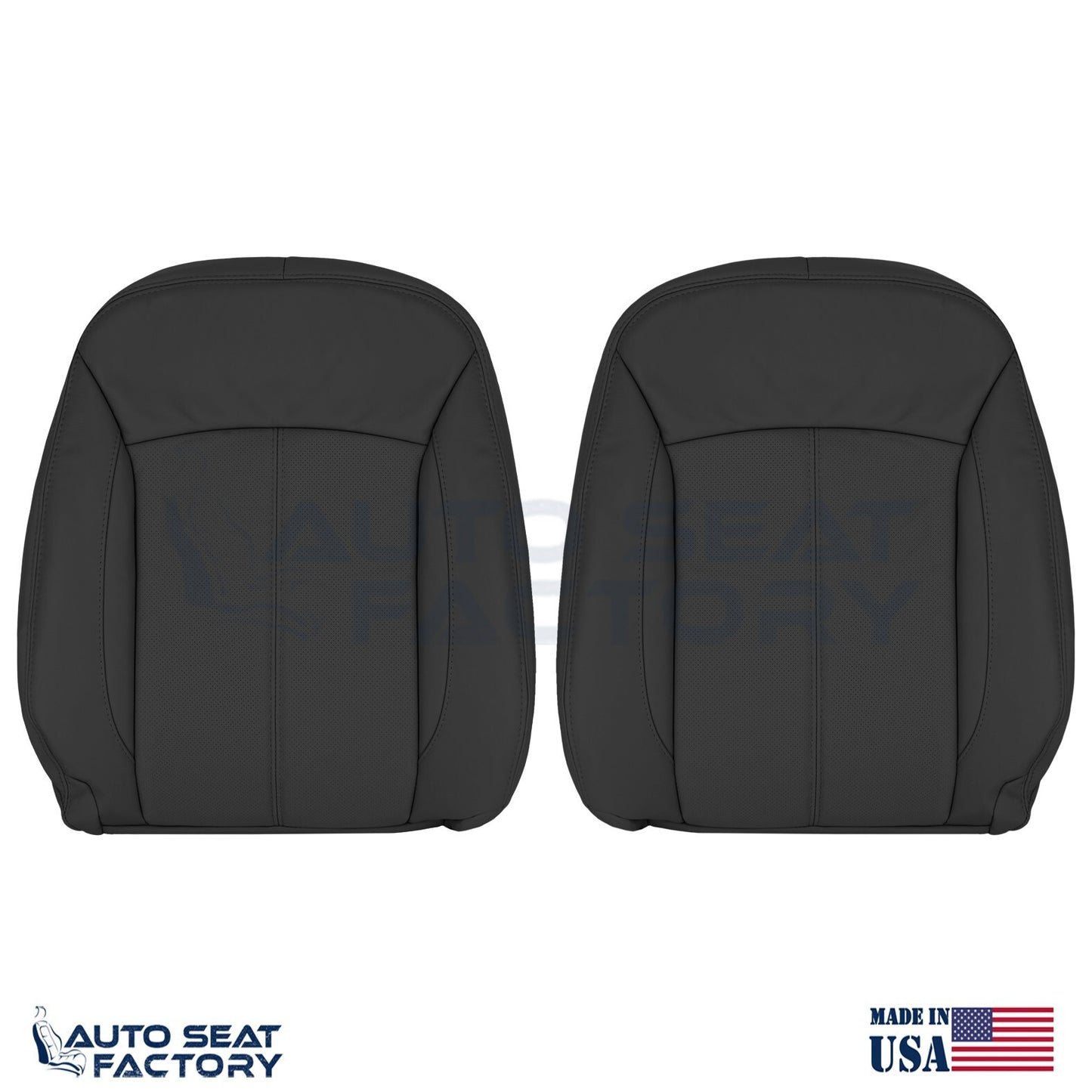 Fits 2010 - 2013 Buick LaCrosse Left & Right Top Blk Vinyl Seat Covers, Perf. - OEM-Style Replacement Seat Cover