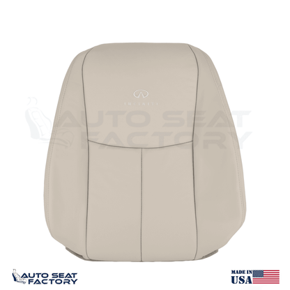 2014 - 2020 Fits Infiniti Q50 Driver Top Wheat Leather SOLID Seat Cover - OEM-Style Replacement Seat Cover