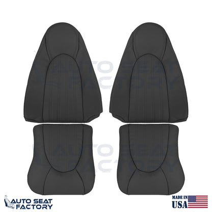 Replacement 1997 - 2000 Jaguar XK8 Driver & Passenger Black Vinyl Seat Covers - OEM-Style Replacement Seat Cover