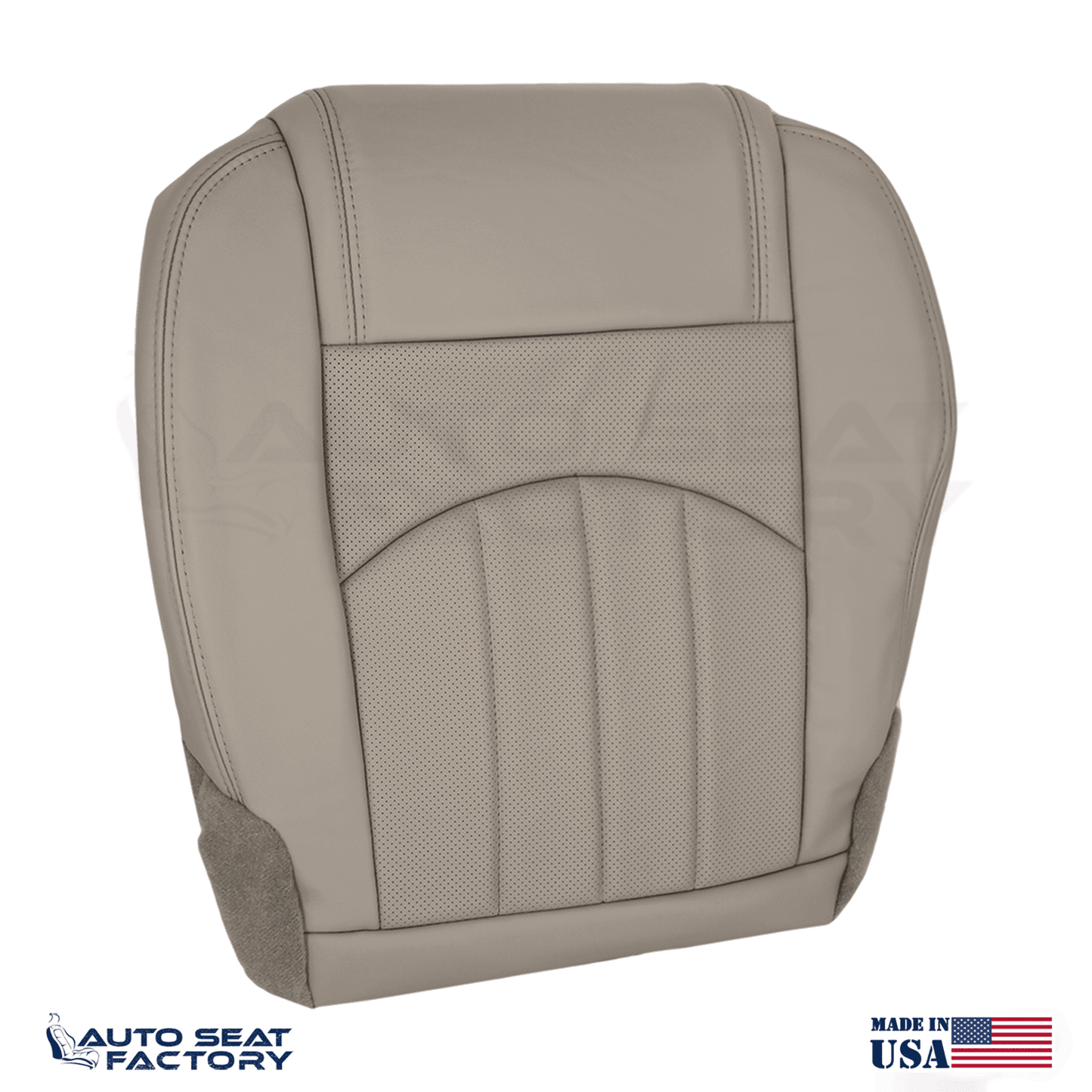 Fits 2013 - 2017 GMC Acadia Perforated Driver Bottom Dune Tan Vinyl Seat Cover - OEM-Style Replacement Seat Cover