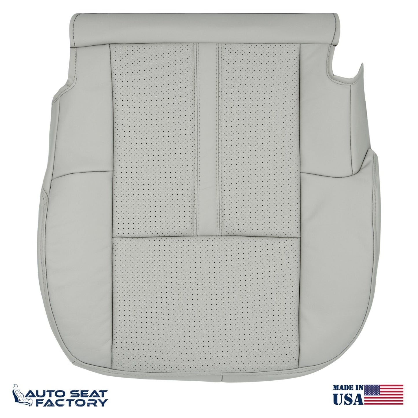 Fits 2010 - 2019 Lincoln MKT Driver Bottom Gray Vinyl Seat Cover, Perforated - OEM-Style Replacement Seat Cover