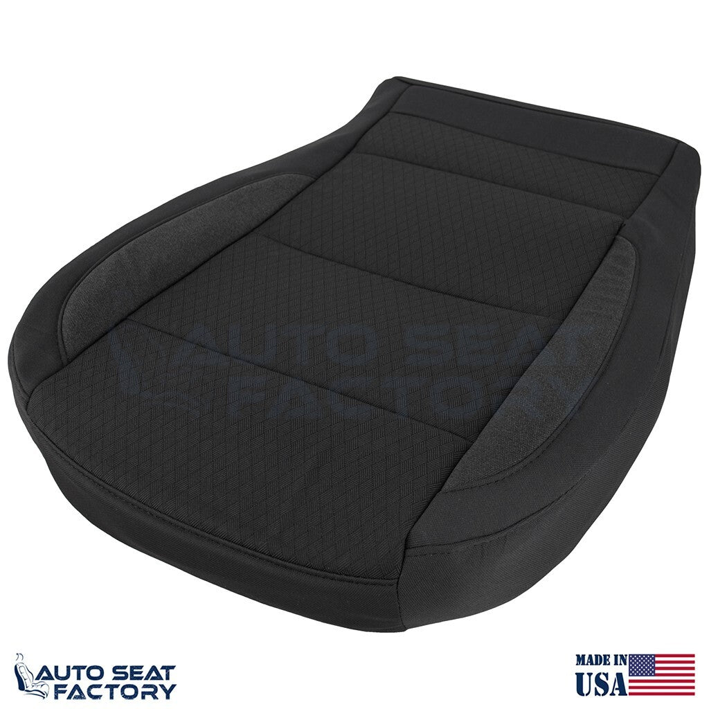 2019 - 2023 GMC Sierra Driver & Passenger Black Cloth Seat Covers (Square) - OEM-Style Replacement Seat Cover