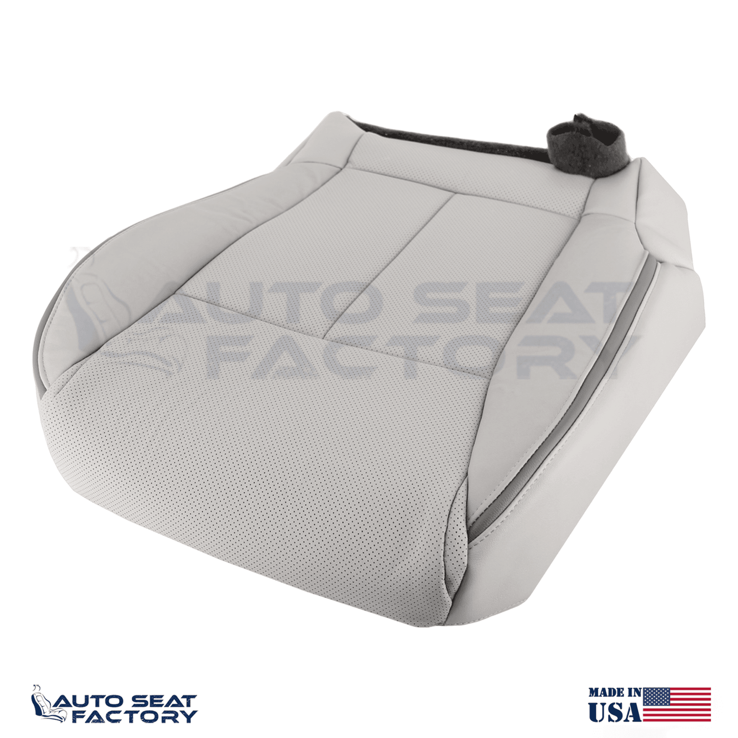 Fits 2006-2009 Infiniti M45 M35 Left & Right Gray Leather Seat Covers, Perf. - OEM-Style Replacement Seat Cover