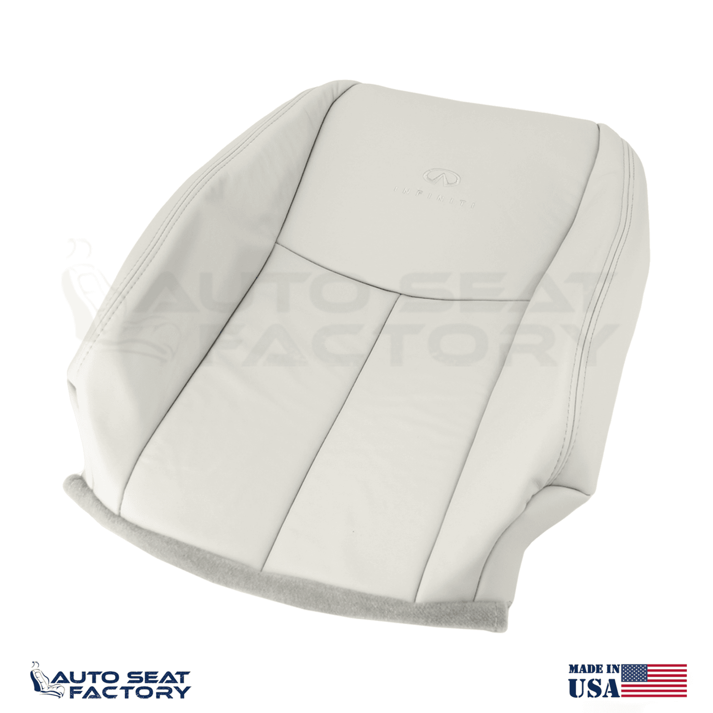 2014 - 2020 Fits Infiniti Q50 LEFT & RIGHT Top Gray Leather SOLID Seat Covers - OEM-Style Replacement Seat Cover