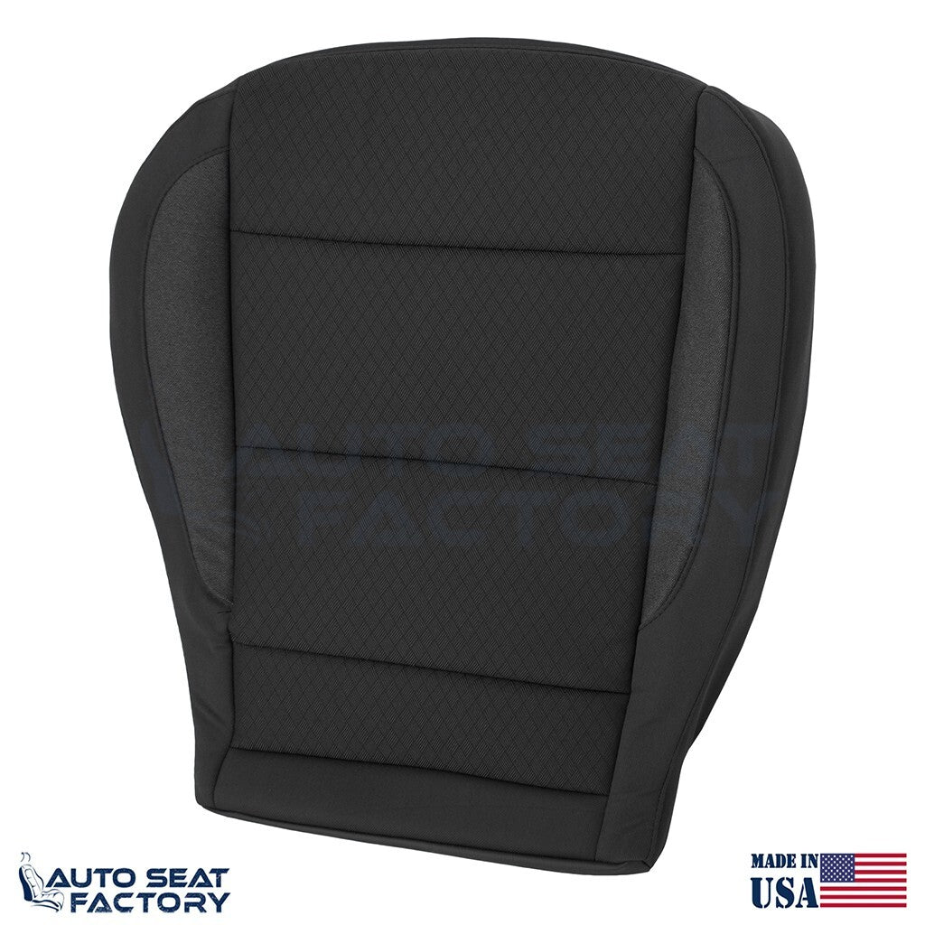 2019 - 2023 Chevy Silverado Driver Top & Bottom Black Cloth Seat Covers (Square) - OEM-Style Replacement Seat Cover