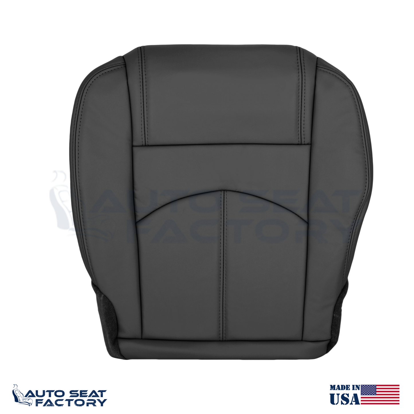 Fits 2013 - 2017 GMC Acadia PASSENGER Side Bottom Solid Black Vinyl Seat Cover - OEM-Style Replacement Seat Cover
