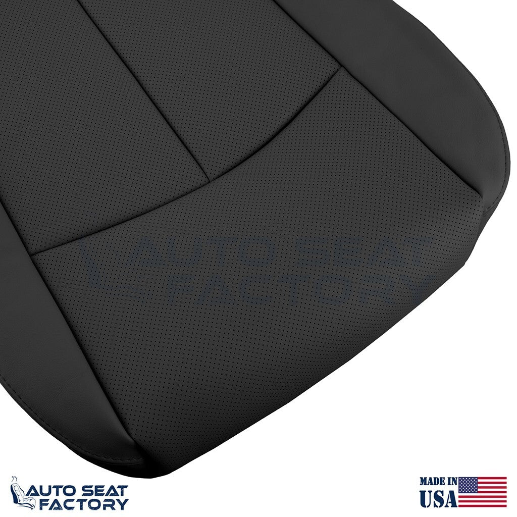 2014 - 2020 Fits Infiniti Q50 LEFT & RIGHT Bottom Black Vinyl Seat Covers, PERF. - OEM-Style Replacement Seat Cover