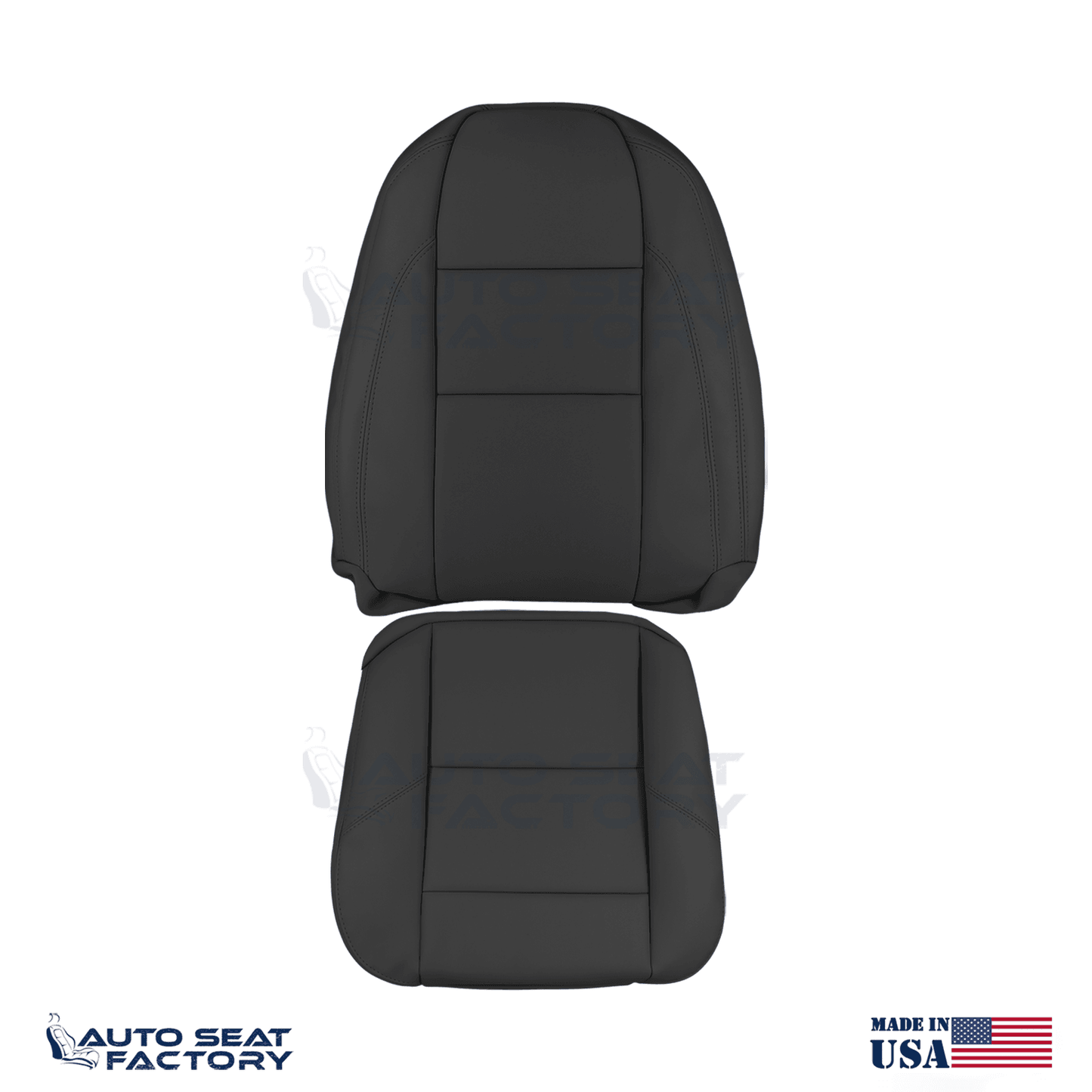 Fits 2007 - 2010 Volvo C70 Driver Side Top & Bottom Black Vinyl Seat Covers - OEM-Style Replacement Seat Cover