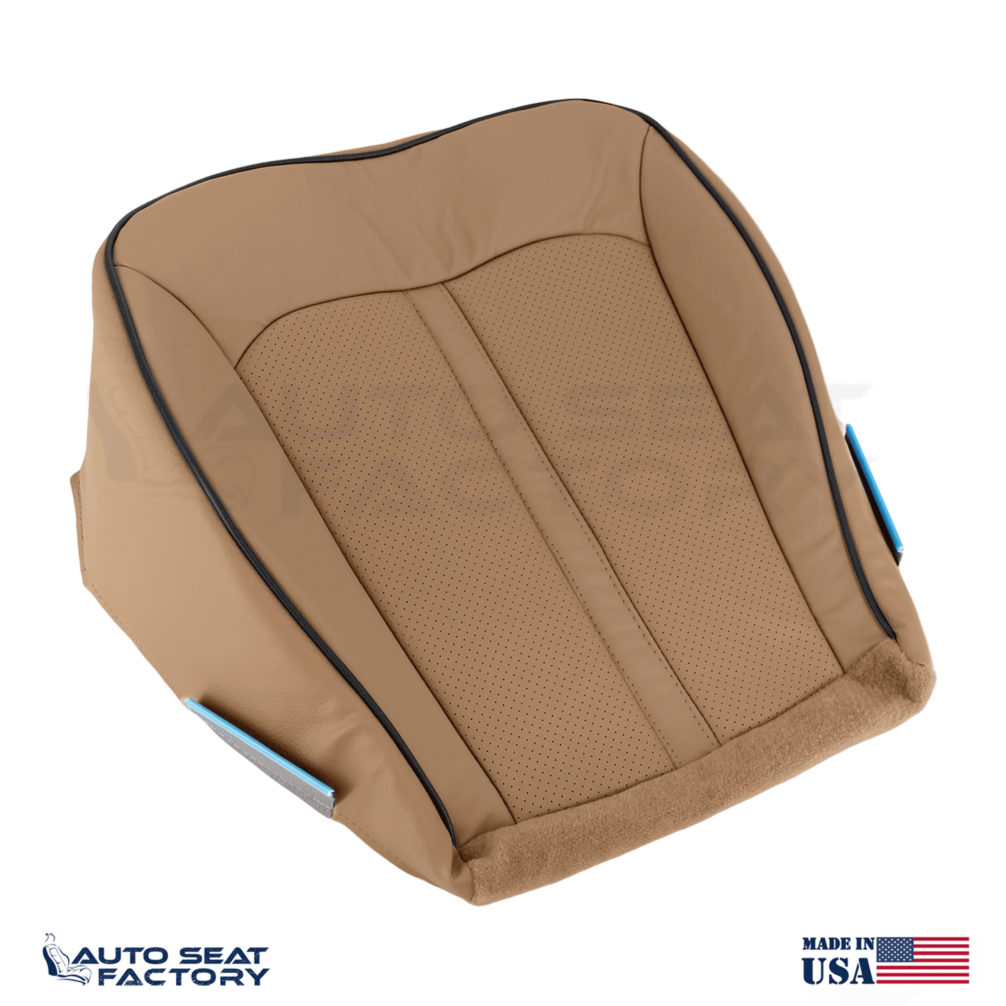 2011 - 2015 Lincoln MKX Perforated PASSENGER Bottom Canyon Vinyl Seat Cover - OEM-Style Replacement Seat Cover