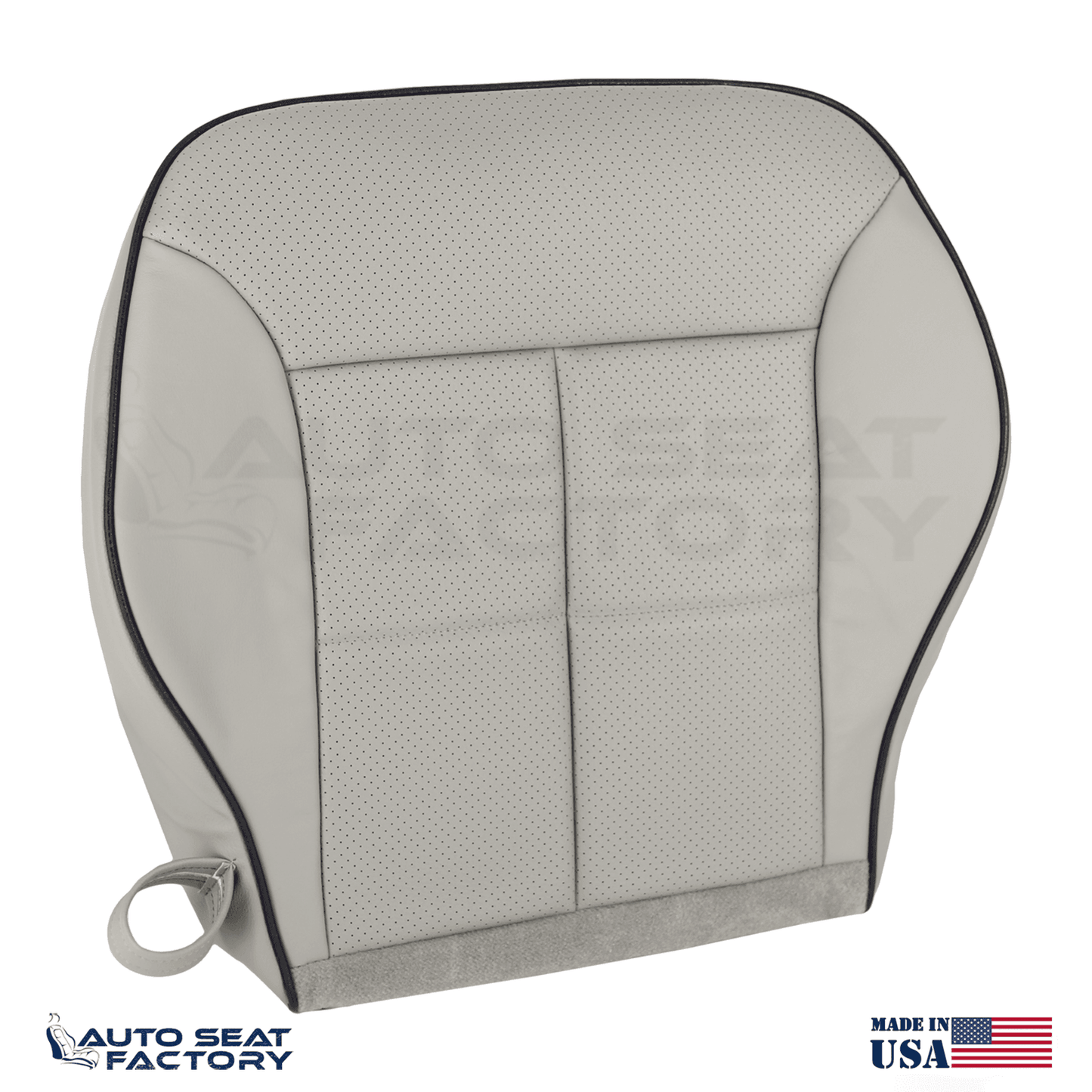 Fits 2007 - 2010 Lincoln MKX Perf. Front Bottom Gray Vinyl Seat Covers + Piping - OEM-Style Replacement Seat Cover