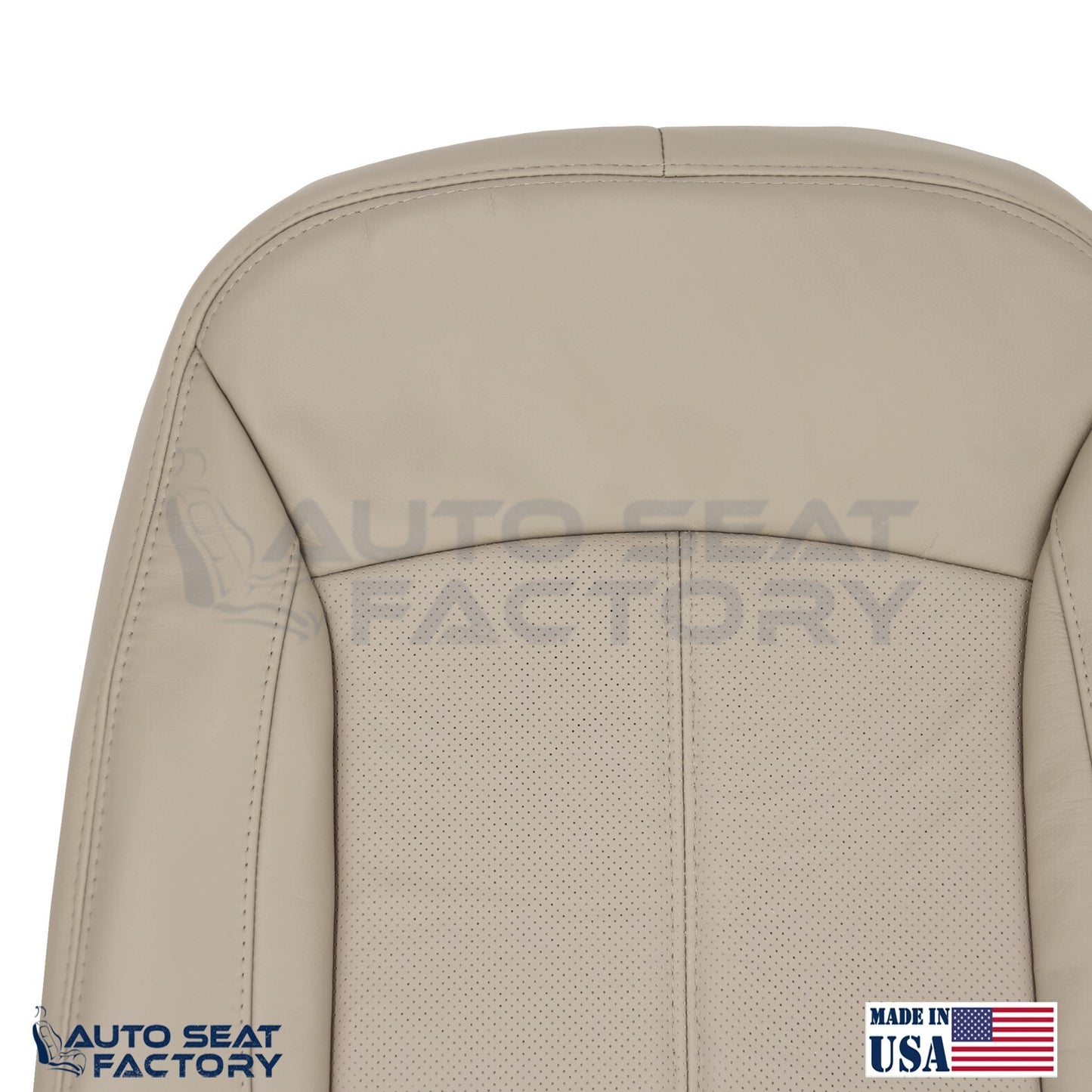 Fits 2010 - 2013 Buick LaCrosse Left & Right Top Tan Leather Seat Covers, Perf. - OEM-Style Replacement Seat Cover