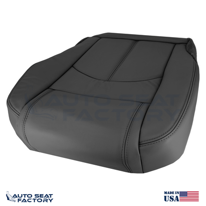Fits 2013 - 2017 GMC Acadia Left & Right Bottom Solid Black Vinyl Seat Cover - OEM-Style Replacement Seat Cover
