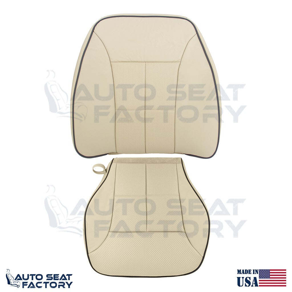 Fits 2007 - 2010 Lincoln MKX Lt Camel Leather Seat Covers w/ Piping, Perforated - OEM-Style Replacement Seat Cover