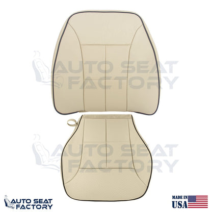 Fits 2007 - 2010 Lincoln MKX Lt Camel Leather Seat Covers w/ Piping, Perforated - OEM-Style Replacement Seat Cover