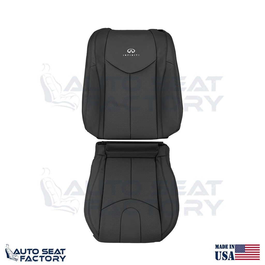 2009 - 2013 Fits Infiniti G37 CONVERTIBLE Driver 2PC Blk Vinyl Seat Cover, Perf - OEM-Style Replacement Seat Cover