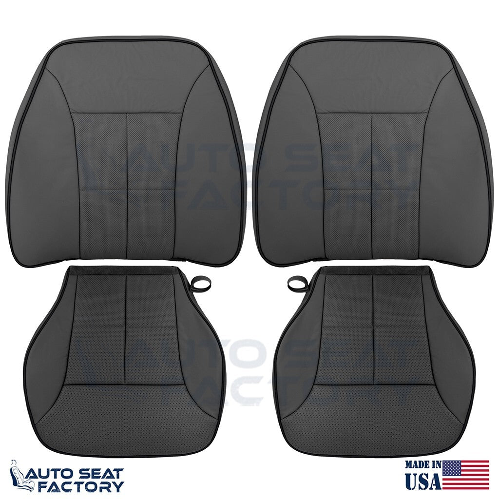 Fits 2007 - 2010 Lincoln MKX Black Leather Seat Covers w/ Piping, Perforated - OEM-Style Replacement Seat Cover