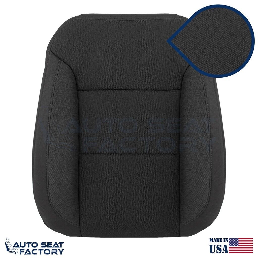 Replacement 2019 - 2023 Chevy Silverado Driver Side Top Black Cloth Seat Cover - OEM-Style Replacement Seat Cover